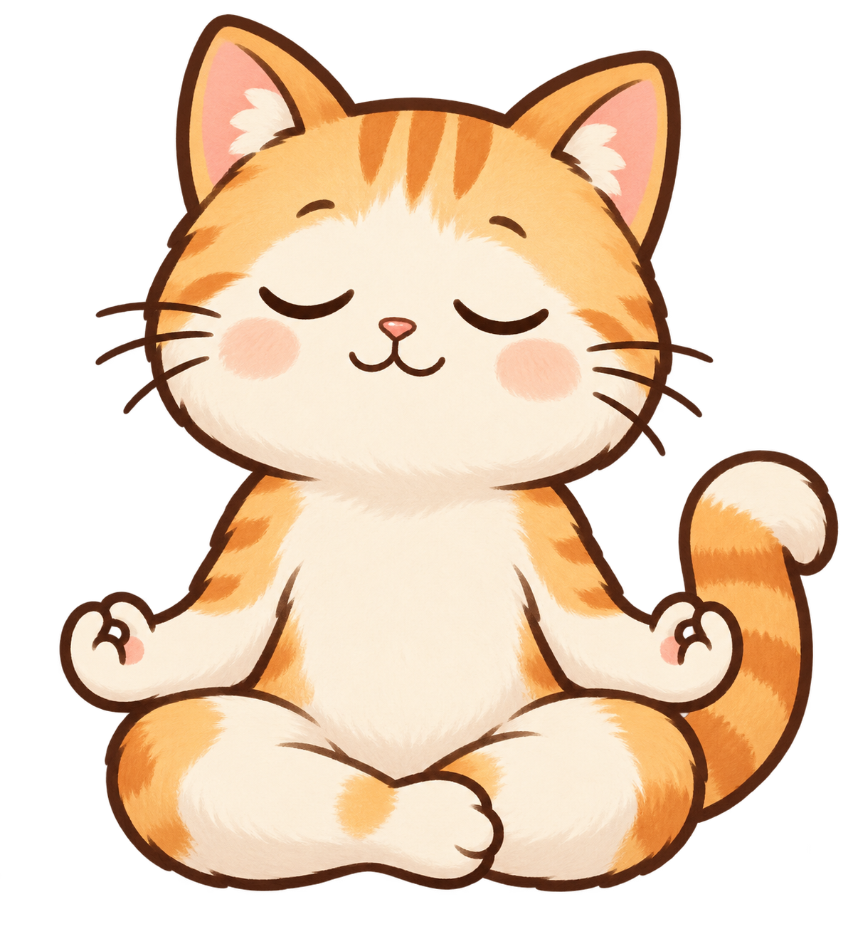 Cat meditating